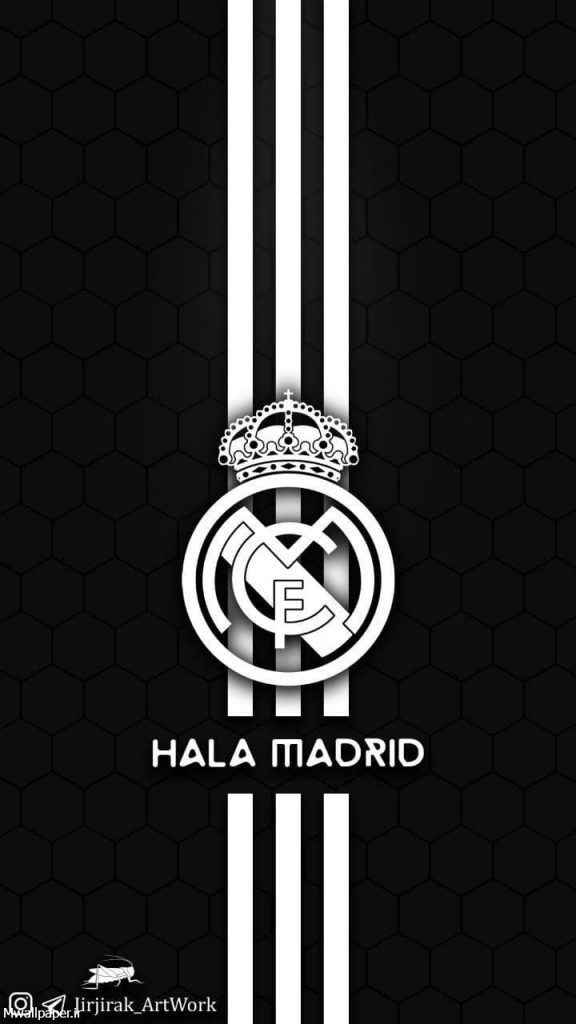 پس زمینه موبایل با لوگوی رئال مادرید
