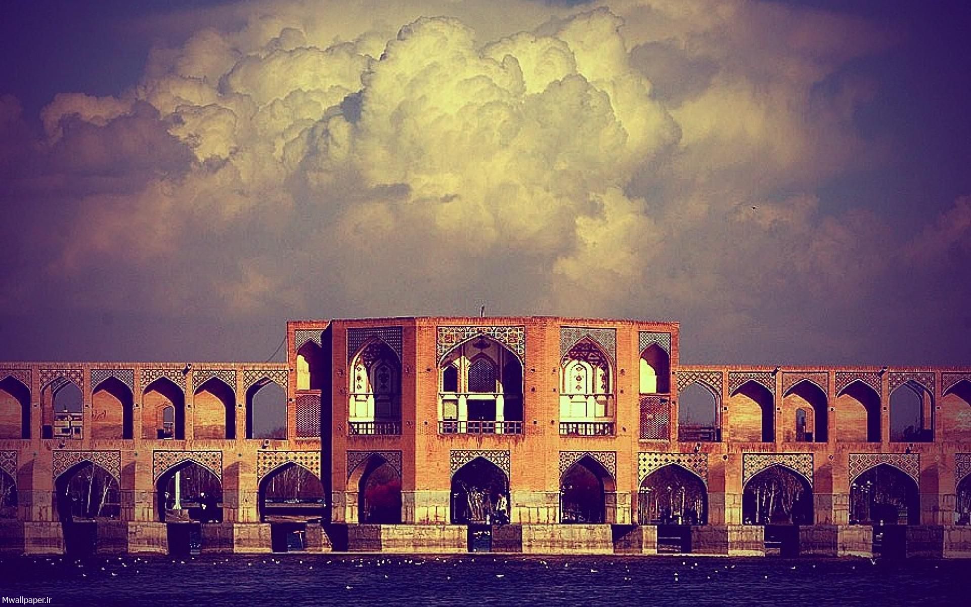 عکس پس زمینه پل خواجو اصفهان