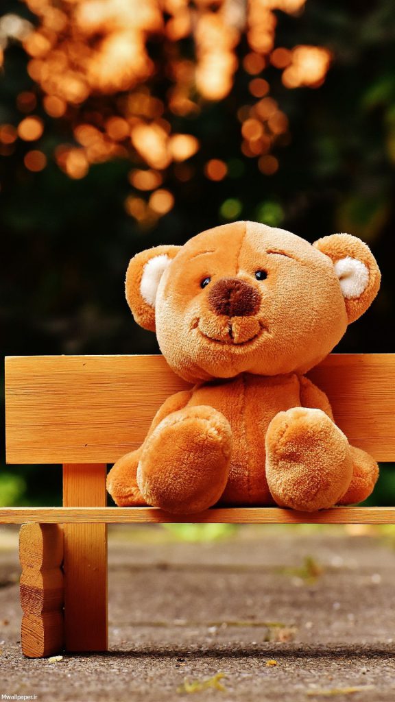 والپیپر کیوت خرس عروسکی برای موبایل
