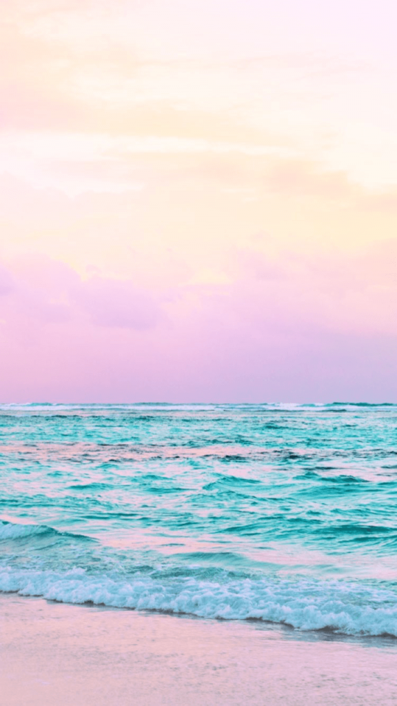استوری آسمان و دریا با رنگ صورتی