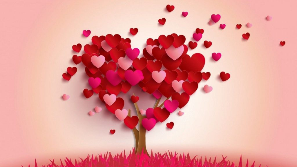بک گراند عاشقانه درخت قلبی