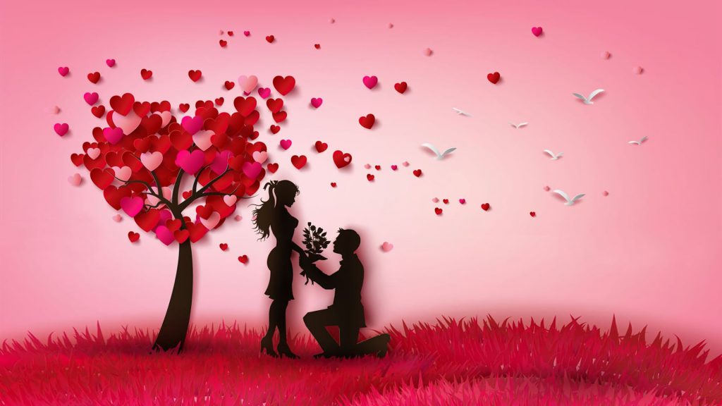 بک گراند عاشقانه درخت قلبی (2)
