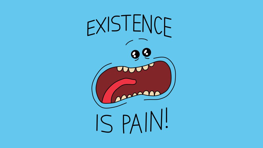 والپیپر 4k با نوشته انگلیسی Existence Is Pain