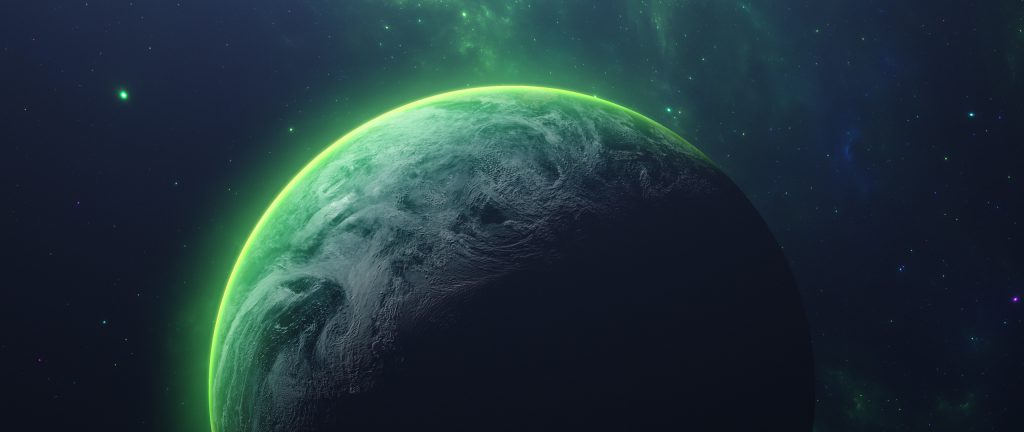 والپیپر کره زمین به رنگ سبز