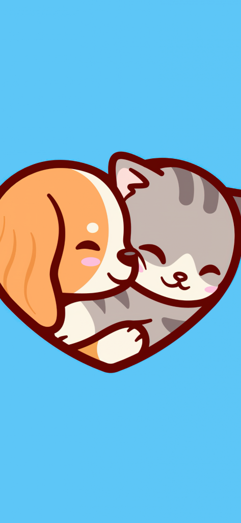 Puppy Kitten Love Iphone Wallpaper