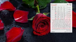والپیپر تقویم دی 1403 با عکس گل رز قرمز